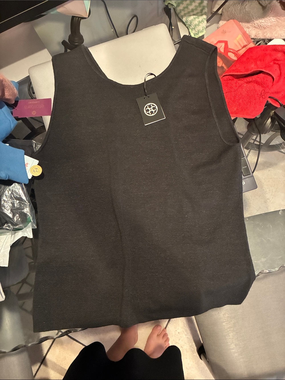 Carlisle Black Sleeveless Knit Tank